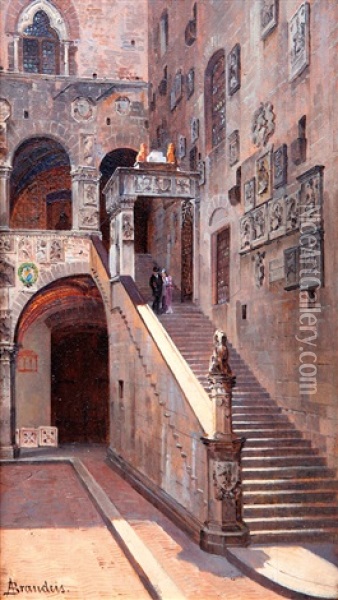 Castello De Bargello Ve Florencii Oil Painting - Antonietta Brandeis