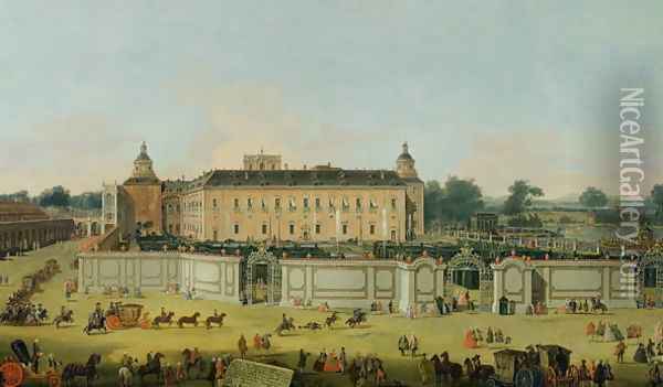 The Palace of Aranjuez 1756 Oil Painting - Francesco Battaglioli