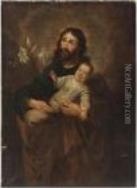 Joseph Holding Christ Oil Painting - Gaspar De Crayer
