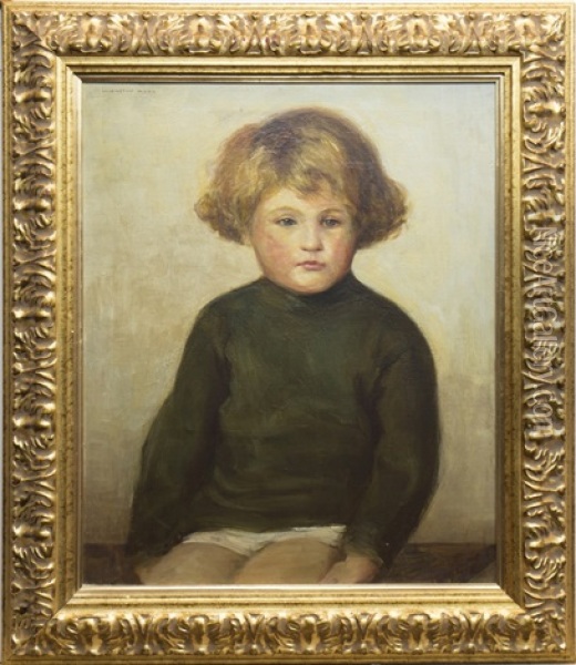 Portrait Of A Child Oil Painting - Harrington Mann