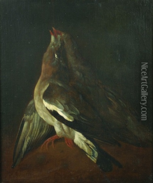 A Pair Of Partridges (pair) Oil Painting - Philipp Ferdinand de Hamilton