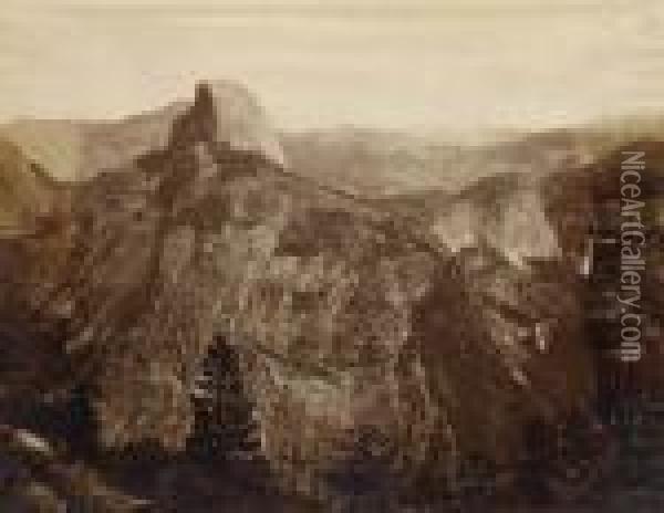The High Sierra From Glacier Rock Oil Painting - Eadweard Muybridge