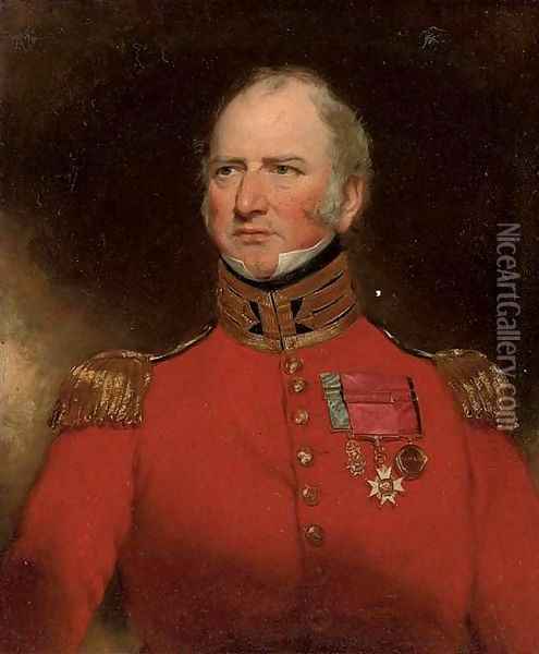 Portrait of Sir Stephen Remnant Chapman (1776-1851), half-length, in scarlet uniform with gold epaulets and medals Oil Painting - Sir Thomas Lawrence