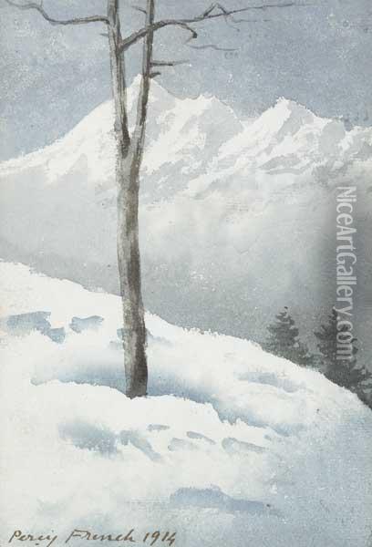 Alpine Tree Oil Painting - William Percy French