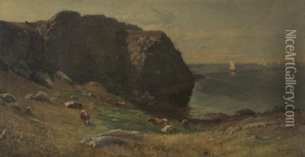 A Pasture By The Sea Oil Painting - Henry Sandham