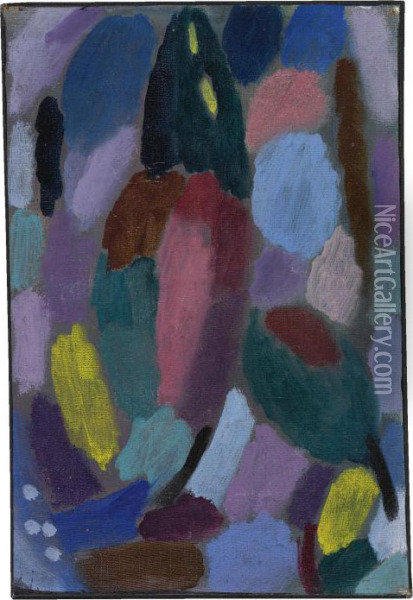 Variation: Tulpenfeld (variation: Field Of Tulips) Oil Painting - Alexei Jawlensky