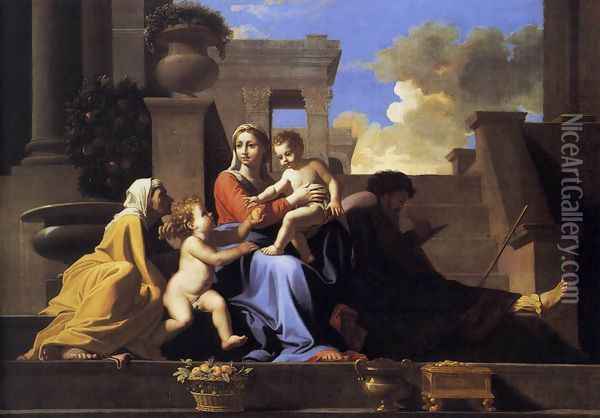 Holy Family on the Steps 1648 Oil Painting - Nicolas Poussin