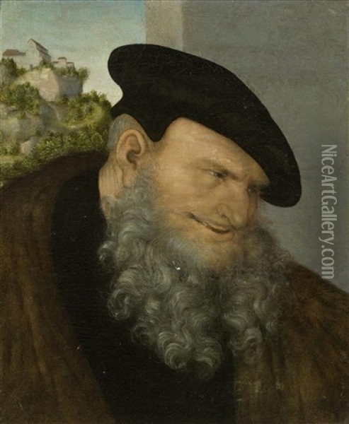 Bildnis Eines Alten Herren Mit Bart Oil Painting - Lucas Cranach the Elder