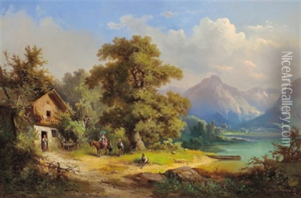Partie Am Genfersee Oil Painting - Guido Hampe