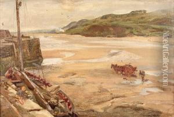 Pettycur Harbour, Fife Oil Painting - Alexander Ignatius Roche
