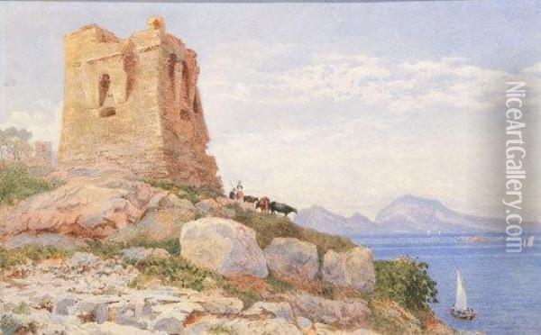 Capri Da Massa Lubrense Oil Painting - Arthur Glennie