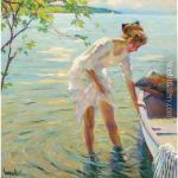 The Boat Oil Painting - Edward Alfred Cucuel