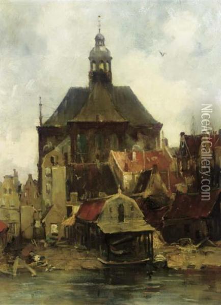 Gezicht Op De Oosterkerk Oil Painting - Hobbe Smith