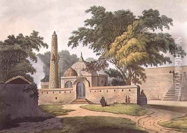The Burial Place of a Peer Zada, Anopther, plate 6 from Twenty Four Views in Hindostan, pub. by Edward Orme (1774-c.1820) 1803 Oil Painting - Colonel Francis Swain Ward