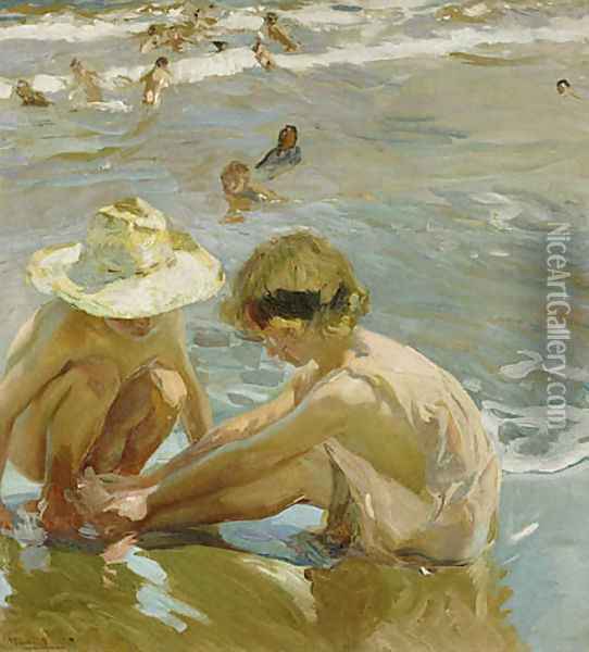 The Wounded Foot Oil Painting - Joaquin Sorolla Y Bastida
