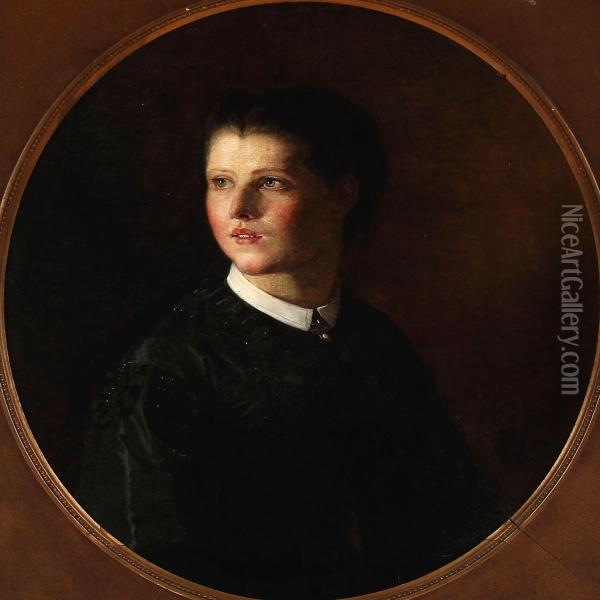 Portrait Of The Young Elisabeth Sandholm Oil Painting - Anna Maria Elisabeth Jerichau-Baumann