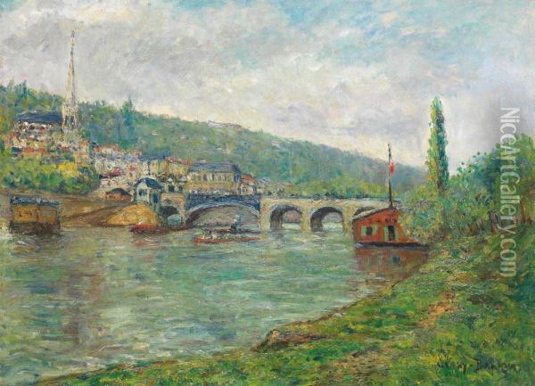 Les Bords De Seine Oil Painting - Adolphe Clary-Baroux