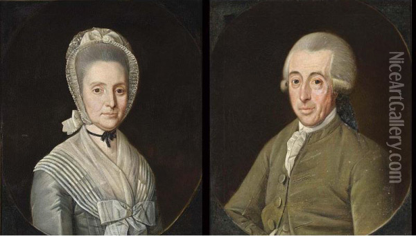 A Portrait Of Jakob Boreel Van Haersma (b.1738) And Anna Henrietta Van Swinderen (b.1741) Oil Painting - Friedrich Ludwig Hauck