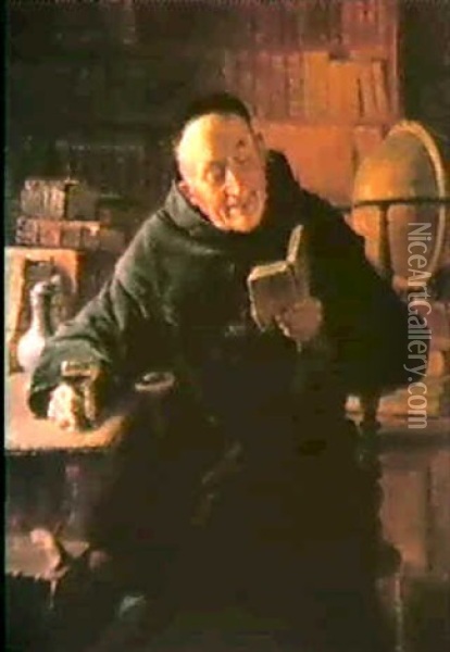 Der Heitere Klosterbruder Oil Painting - Eduard von Gruetzner