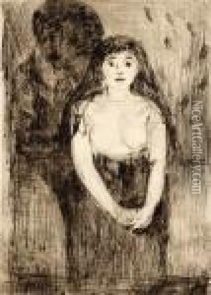 Modellstudie 1894 Oil Painting - Edvard Munch