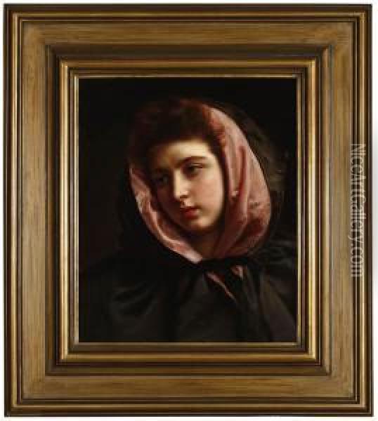 Portrait Of A Woman Oil Painting - Gustave Jean Jacquet