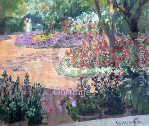 Deputy Commissioner's Garden Agra Oil Painting - Ethel Carrick Fox