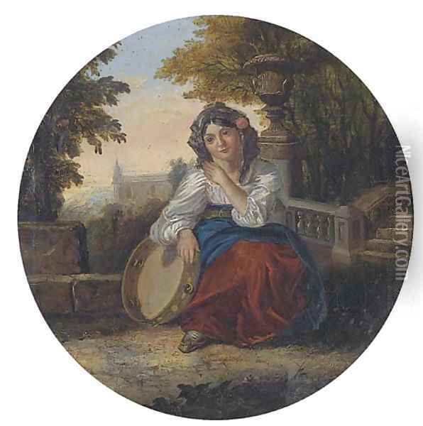 The tambourine girl Oil Painting - John Phillips