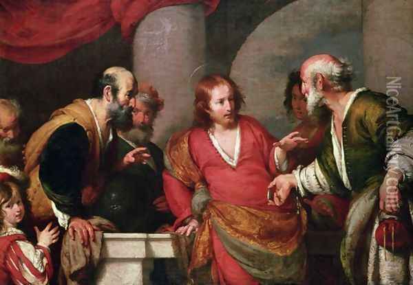 Christ in the Temple with Money Lenders Oil Painting - Bernardo Strozzi
