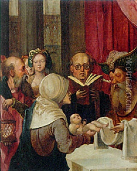 The Circumcision Oil Painting - Pieter Coecke van Aelst the Elder