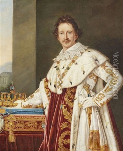 Konig Ludwig I. Von Bayern Im Kronungsornat Oil Painting - Joseph Karl Stieler
