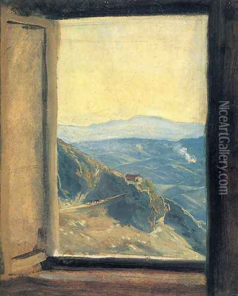 View from a Window Oil Painting - Friedrich Wasmann