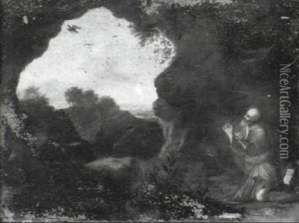 Elijah And The Raven Oil Painting - Cornelis Van Poelenburgh