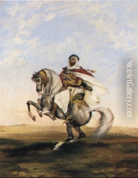 Cavalier Arabe Oil Painting - Eugene Vincent Vidal