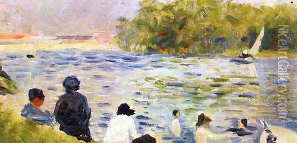 Bathing at Asnieres 7 Oil Painting - Georges Seurat