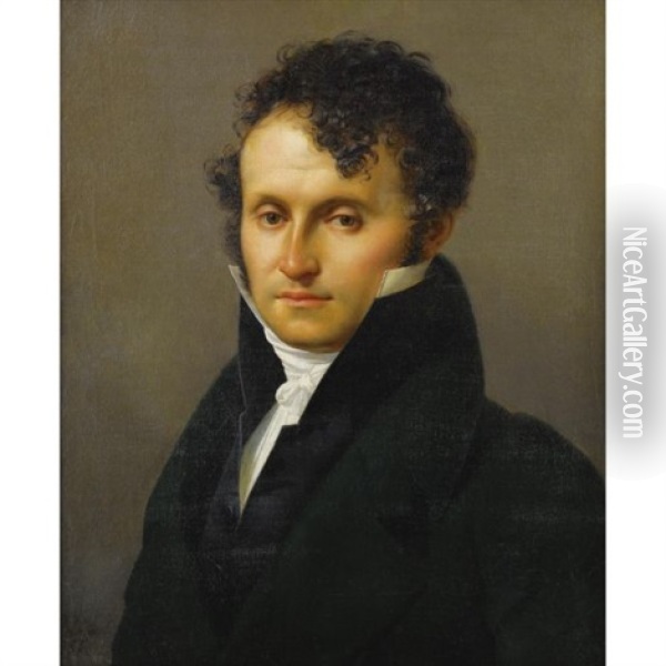 Portrait Of A Man Oil Painting - Merry-Joseph Blondel