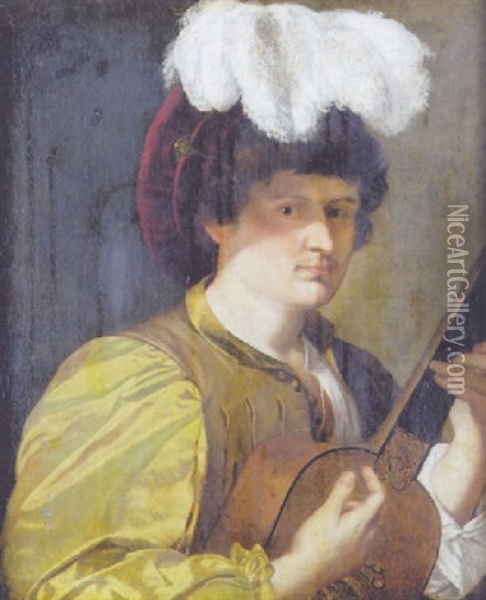 Le Guitariste Oil Painting - Dirck Van Baburen
