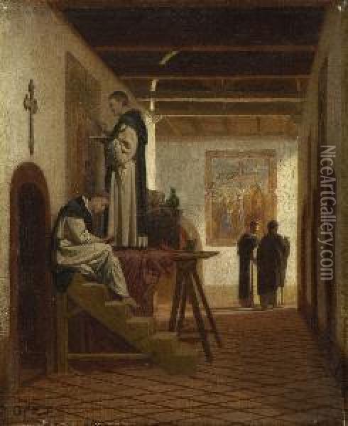 Fra Angelico Da Fiesole Malt Im Kloster San Marco Zu Florenz. Oil Painting - Otto Knille