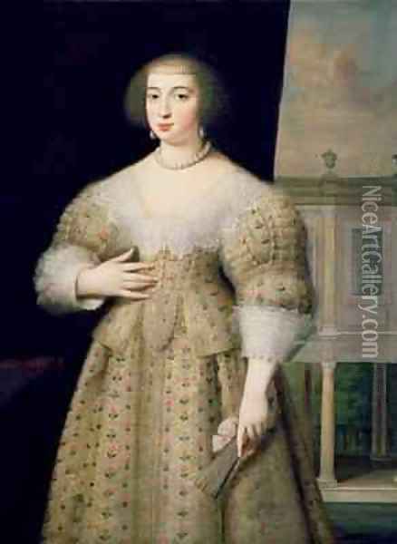 Portrait of Anne of Austria 1601-66 Oil Painting - Louis Ferdinand (the Elder) Elle