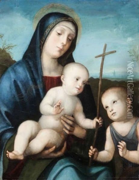 Vierge A L'enfant Et Saint Jean-baptiste Oil Painting - Francesco Francia