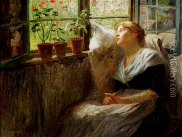 Contemplation Oil Painting - Walter Firle