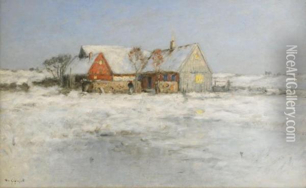 Gard I Vinterlandskap Oil Painting - Wilhelm von Gegerfelt