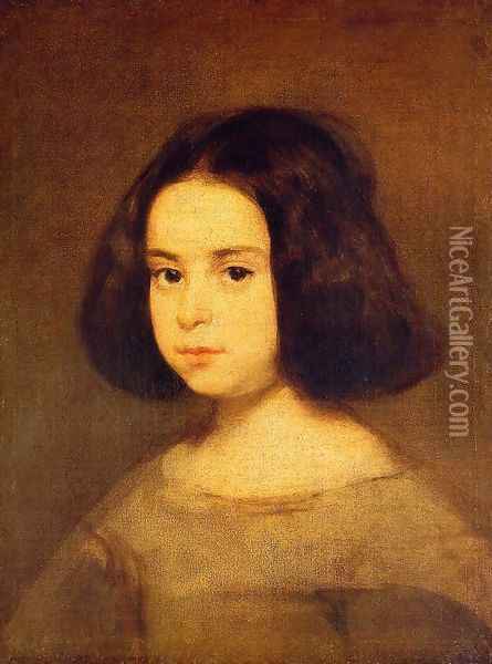 Portrait Of A Little Girl Oil Painting - Diego Rodriguez de Silva y Velazquez