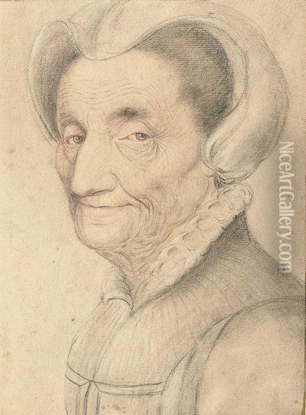 Portrait Of An Elderly Woman Oil Painting - Nicolas Lagneau
