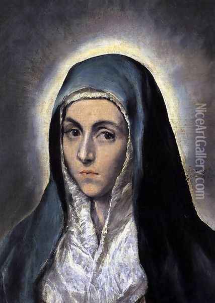 The Virgin Mary 1594-1604 Oil Painting - El Greco (Domenikos Theotokopoulos)