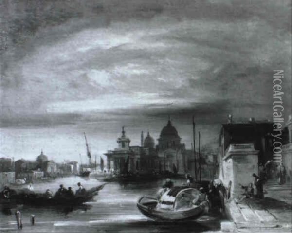 Venice, Evening Oil Painting - Edward Pritchett