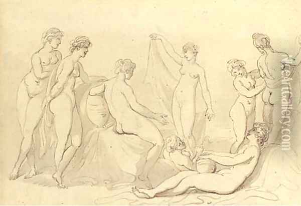 Classical nudes Oil Painting - Thomas Rowlandson