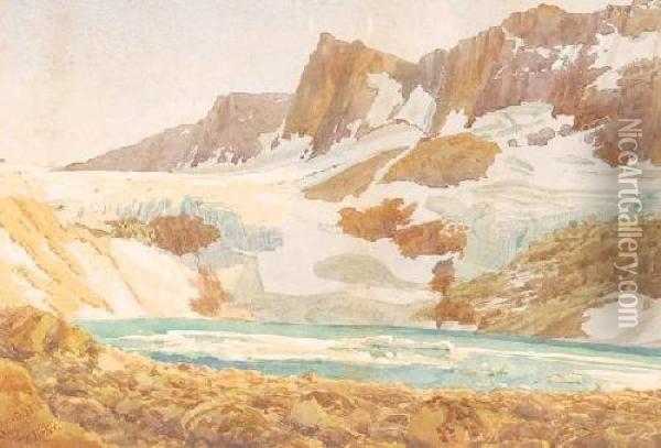 Norwegian Mountain Landscape Oil Painting - Thomas, Major Davies