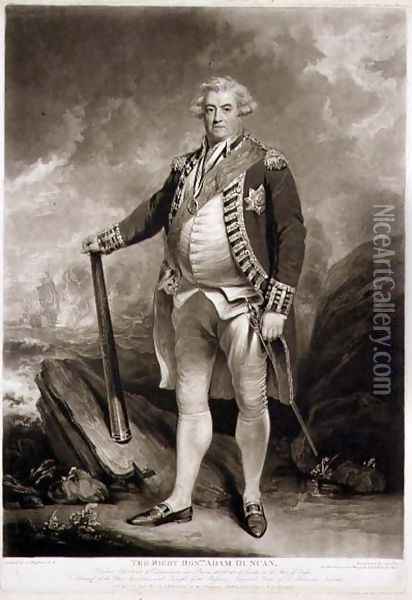 Portrait of Adam Viscount Duncan 1731-1804 Admiral of the Blue Squadron Oil Painting - John Hoppner