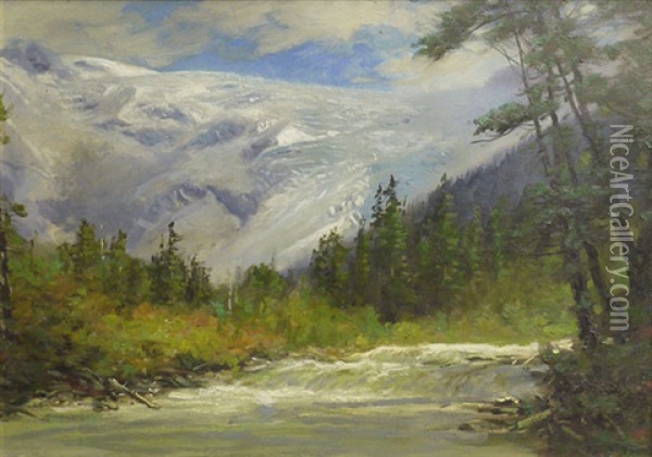 Untitled (mountain Rapids - Roger's Pass) Oil Painting - Frederic Marlett Bell-Smith