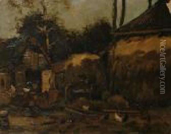 Farmyard Scene Oil Painting - Theophile Emile Achille De Bock